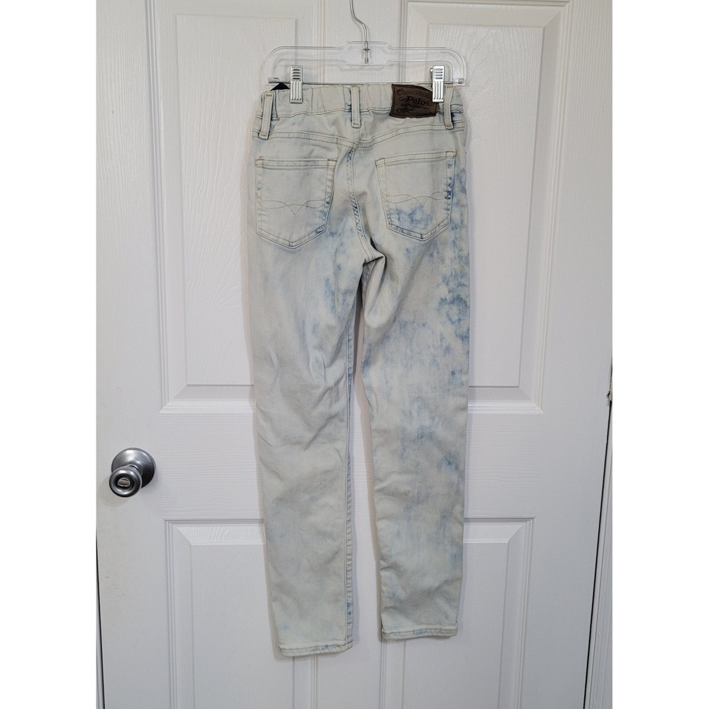 Polo Ralph Lauren Eldridge Skinny Jeans Boys Size 12 Light Acid Wash Denim - Picture 2 of 4